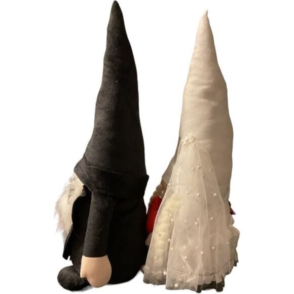 2022 Rae Dunn Bridal His and Hers 19" Groom Bride Wedding Gnomes - Picture 4 of 6